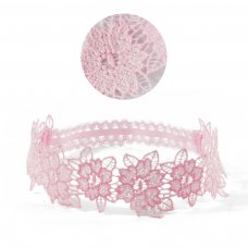 HB97-P: Pink Floral Lace Headband